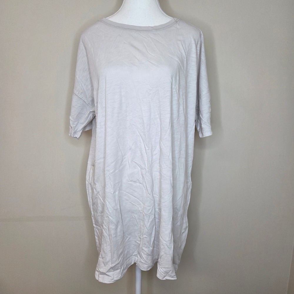 Z Supply Dove Gray Delta Slub Dress NWT Small 100% Cotton Short Sleeve Mini